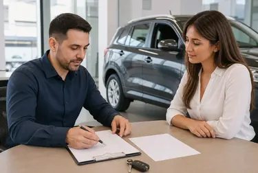 Despachante atendendo clientes com relação ao licenciamento de veículos.